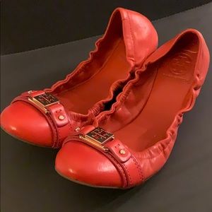Tory Burch Orange Ballet Flats